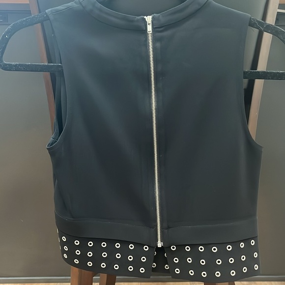 A.L.C. Women’s black crop tank top with studded detail - Picture 2 of 6